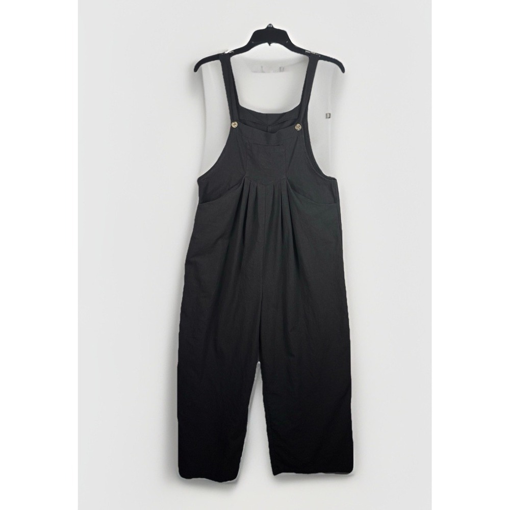 Farmer Jumpsuit Black Overall Romper Womens XL Goth Lagenlook Grunge Relaxed